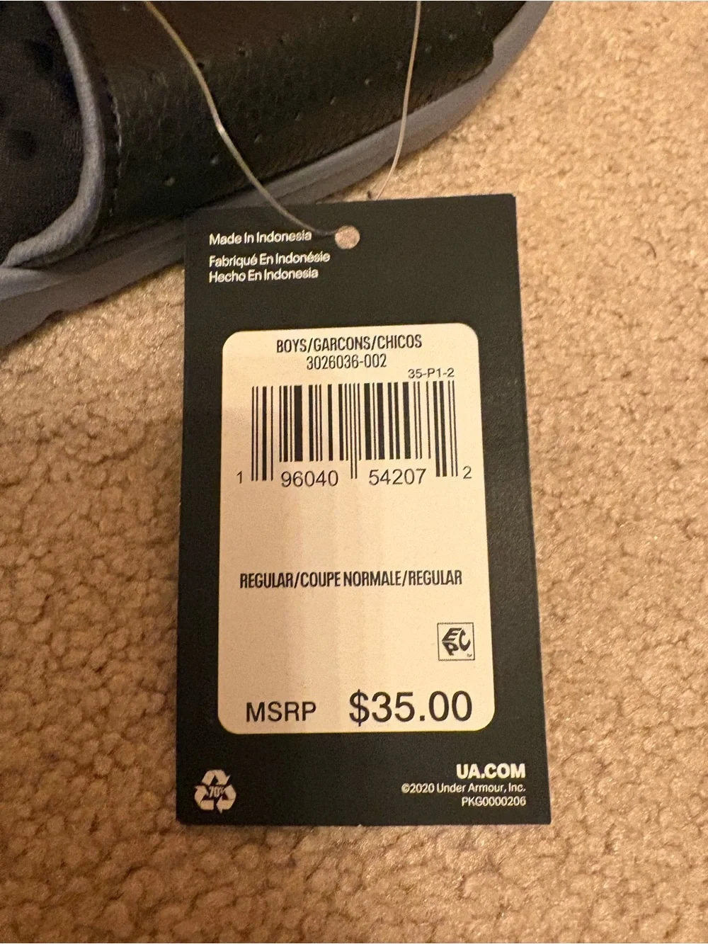 Under Armour Kids Black Slides with Red Logo and Gray Trim